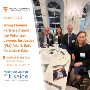Wong Fleming Partners at the Volunteer Lawyers for Justice Arts & Eats Gala 2023